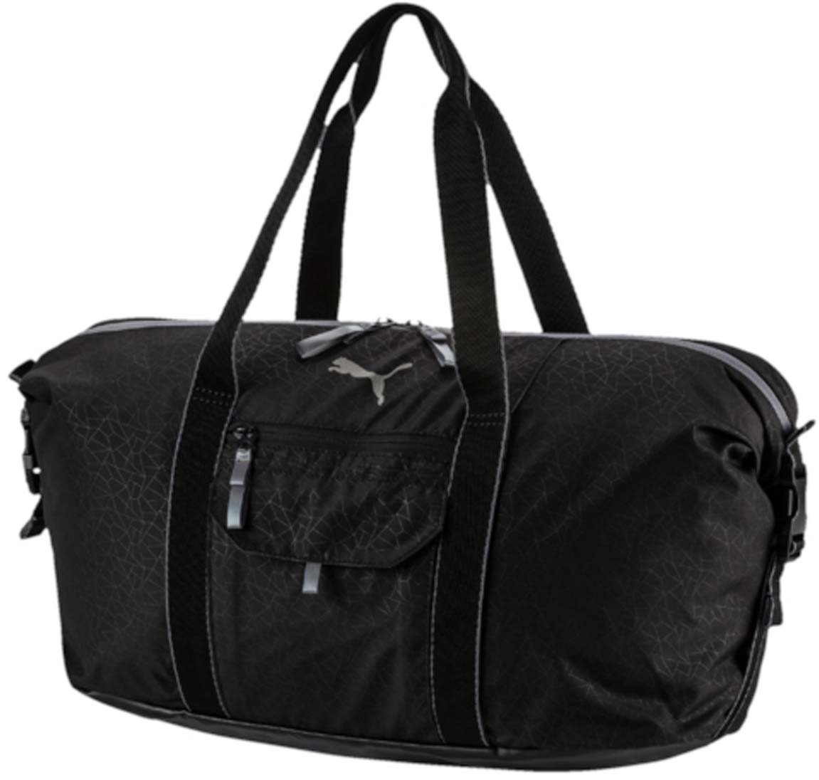 Сумка спортивная женская Puma Fit At Workout Bag, цвет: черный. 0743740107437401 Сумка спортивная женская Puma Fit At Workout Bag, цвет: черный. 0743740107437401Сумка Fit At Workout Bag создана для ценителей спорта. В ней удобно носить форму для тренировок, кроме того, она подойдет для путешествий. Большой основной карман дополнен маленькими отделениями для мелочей. С помощью боковых ремней можно регулировать объем сумки. У модели двухсторонняя застежка-молния основного отделения, сетчатый карман сбоку, карман на застежке-молнии спереди, карман для мелочей на застежке-липучке на верхней части, имеется отделение для крепления коврика для йоги. Рукоятки выполнены из тесьмы. Регулируемая по длине плечевая лямка. Тканые язычки у молний. Регулируемые ремни с пряжками по бокам для корректировки объема. Вышитый логотип бренда на передней части.