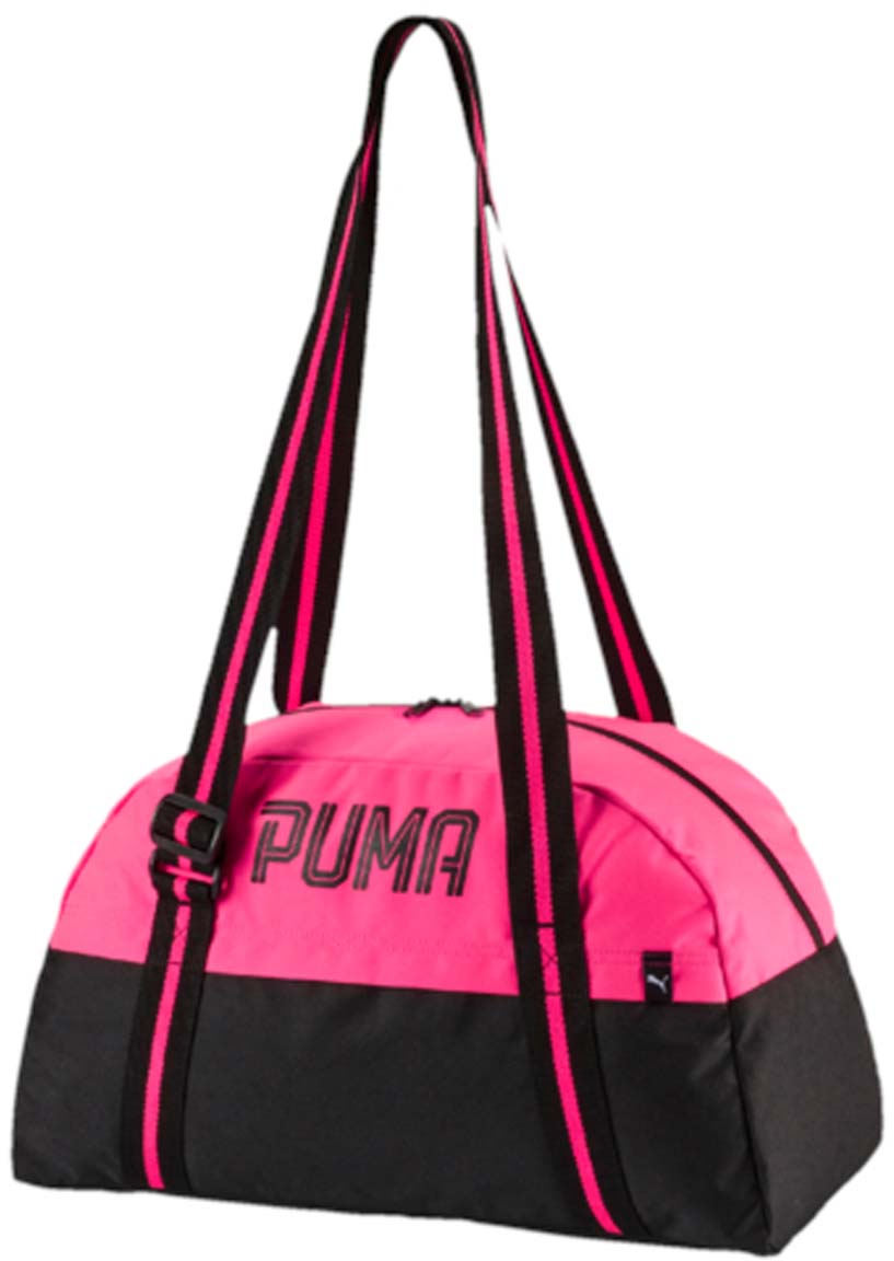 Сумка спортивная Puma Fund. Sports Bag Female, цвет: черный, розовый. 0744110107441101 Сумка спортивная Puma Fund. Sports Bag Female, цвет: черный, розовый. 0744110107441101В сумку Fund. Sports Bag Female от Puma можно поместить все, что тебе необходимо для отличной тренировки. У модели спереди скрытый карман, основное отделение на молнии, внутри один карман, удобные ручки из прочного текстиля легко трансформируются в плечевые ремни.