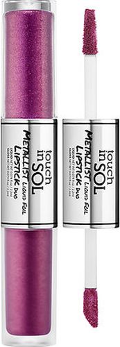 Touch In Sol Metallist Liquid Foil Двойная жидкая помада для губ, 2.5мл, №6 Lucy8809344227942 Touch In Sol Metallist Liquid Foil Двойная жидкая помада для губ, 2.5мл, №6 Lucy8809344227942Инновационная жидкая двойная помада, перед которой сложно устоять. Матовая основа с одной стороны и мерцающие частицы с другой придают губам соблазнительное сияние. Основа с приглушенным металлическим пигментом и увлажняющий глитер создадут желанный металлический финиш. Легкая кремовая текстура, модные, дерзкие оттенки, разработаны по специальной технологии, которая обеспечивает супер стойкость цвета. НЕ СОДЕРЖИТ: парабены, сульфаты, фталаты.