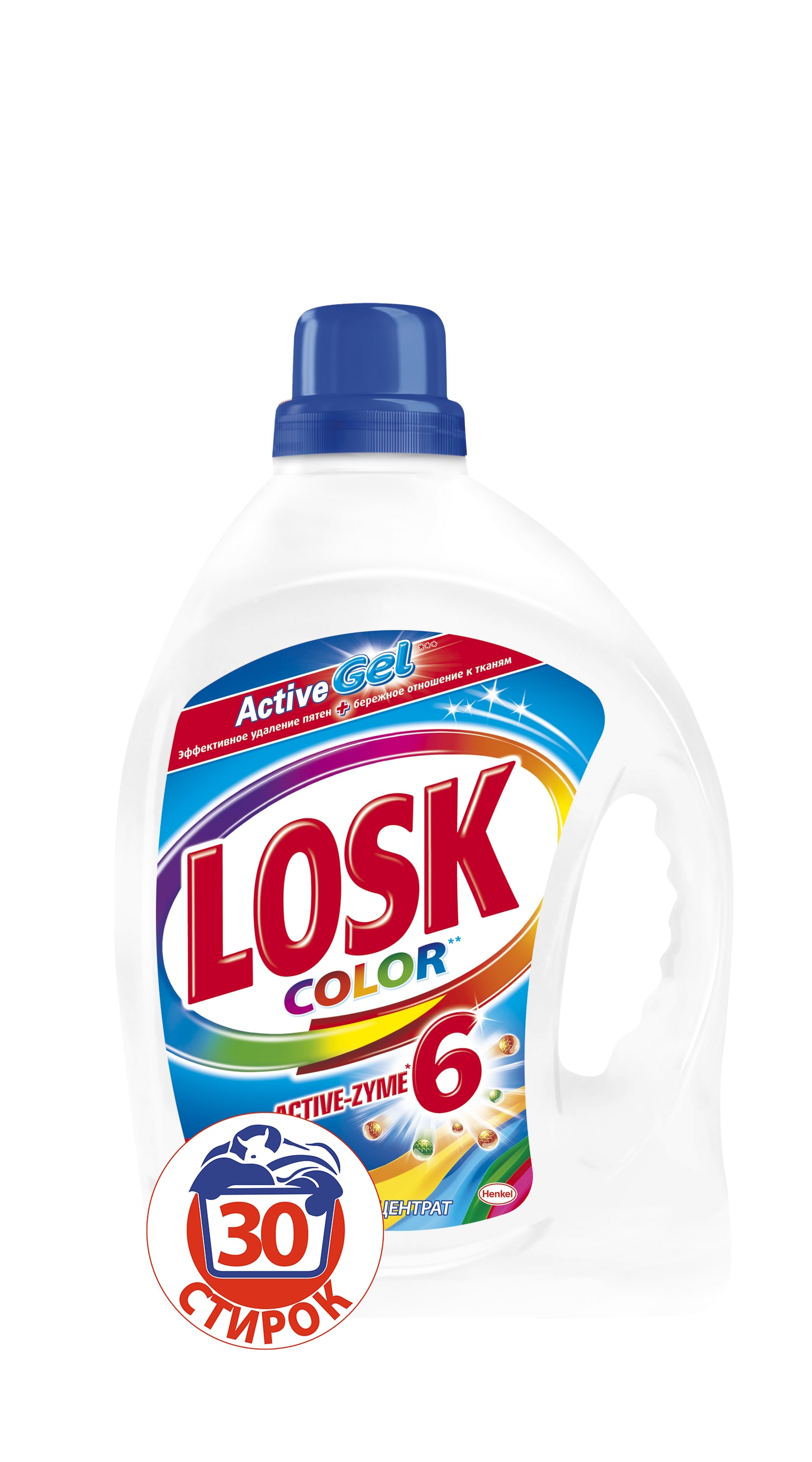 Гель для стирки Losk Колор Гель 2,19 л934369 Гель для стирки Losk Колор Гель 2,19 л934369Для цветного белья. Против пятен и неудобств! Откройте чистоту цветных тканей и преимущества новой упаковки. Легко использовать, легко хранить, легко перевозить! Гель LOSK Color – это жидкое концентрированное средство для стирки цветных вещей. Выбрав гель, вам потребуется в два раза меньше средства, чем при использовании порошка. Так, 1,46 л геля = 3 кг порошка, 2,19 л геля = 4,5 кг порошка, 2,92 л геля = 6 кг порошка. Еще одним преимуществом геля является его жидкая консистенция, благодаря которой средство быстрее растворяется в воде, а входящие в состав геля 6 энзимов, эффективно справляются с различными видами загрязнений, удаляя их. Современная упаковка геля LOSK порадует хозяек. Удобная ручка, крышка – мерный колпачок, прочность и эргономичность формы – идеально как в процессе стирки, так и при хранении. Состав: 5-15% анионные ПАВ; ...