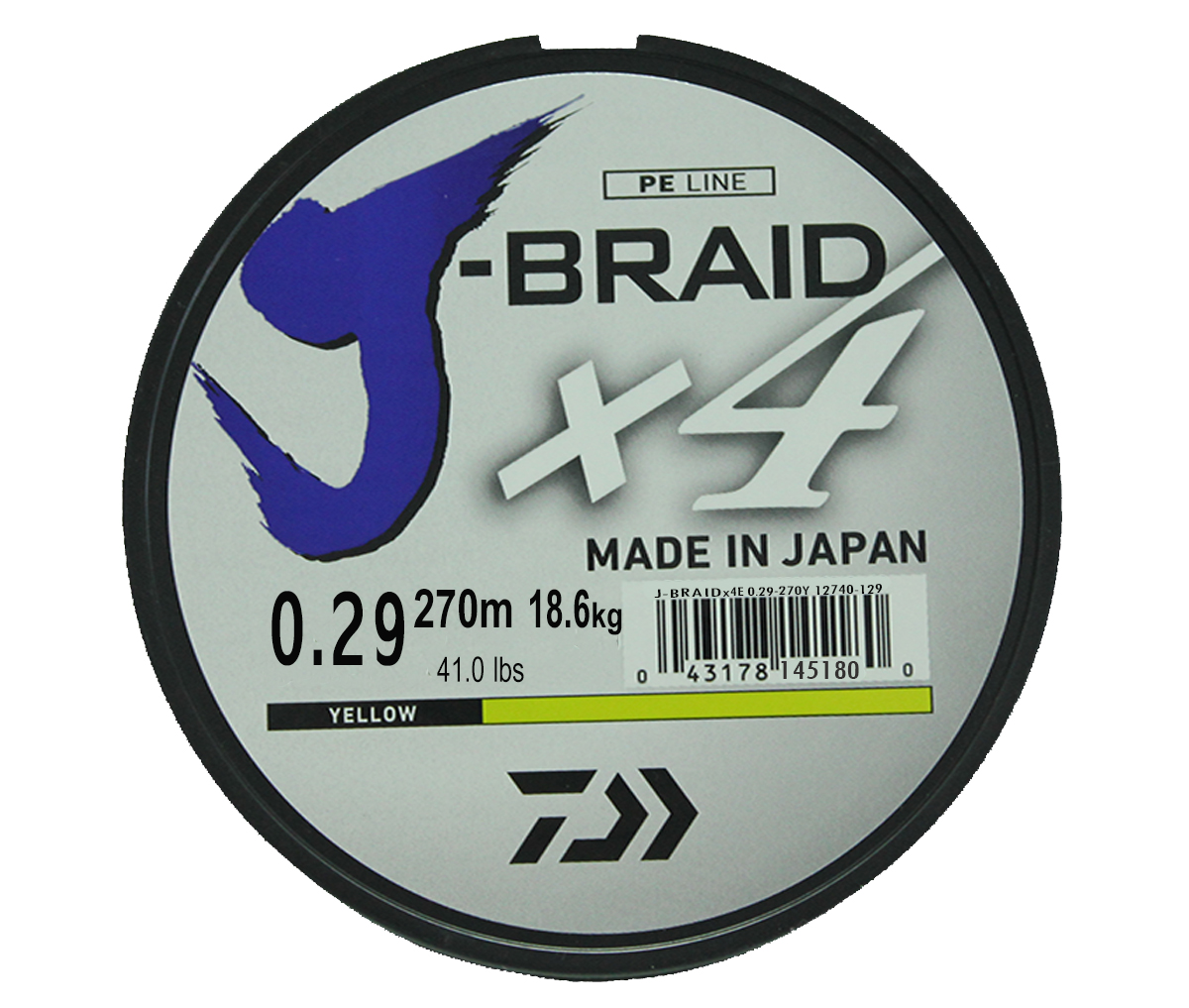 Шнур плетеный Daiwa J-Braid X4, цвет: флуоресцентный желтый, 270 м, 0,29 мм61154 Шнур плетеный Daiwa J-Braid X4, цвет: флуоресцентный желтый, 270 м, 0,29 мм61154Новый 4х жильный шнур J-Braid, DAIWA - шнур высокого класса с удивительным соотношением цены и качества. Качество плетения полностью соответствует японским стандартам и удовлетворяет всем требованиям. Представленные диаметры позволяют использовать шнур для всех техник ловли, начиная от ultra- light ловли окуня, до морской ловли палтуса, трески и т.д