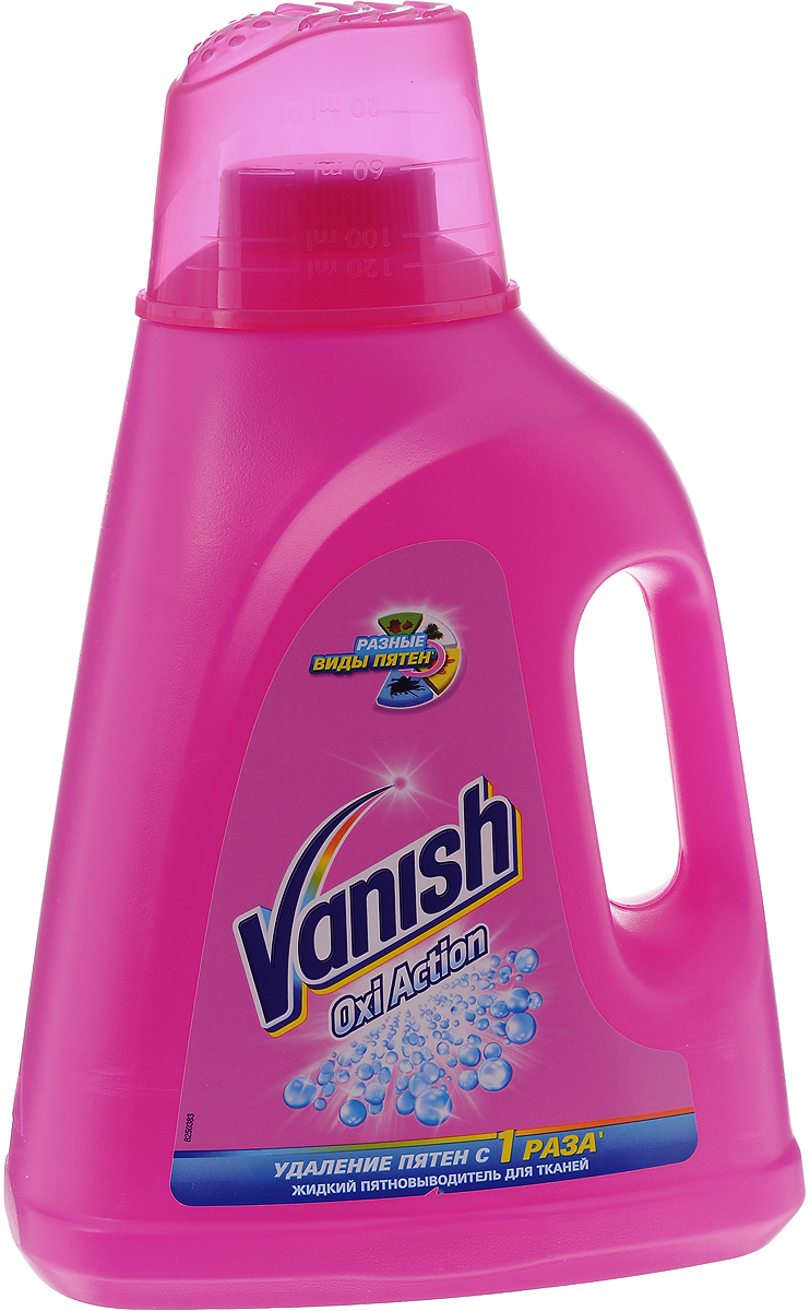 Пятновыводитель Vanish Oxi Action для белья, 2 л7507001 Пятновыводитель Vanish Oxi Action для белья, 2 л7507001Жидкий пятновыводитель Vanish Oxi Action содержит активный кислород, который удаляет пятна и сохраняет цвет ваших вещей. Подходит для деликатных тканей, шерсти и шелка. Vanish Oxi Action подходит как для белых, так и для цветных вещей.Товар сертифицирован. Уважаемые клиенты! Обращаем ваше внимание на возможные изменения в дизайне упаковки. Качественные характеристики товара остаются неизменными. Поставка осуществляется в зависимости от наличия на складе.