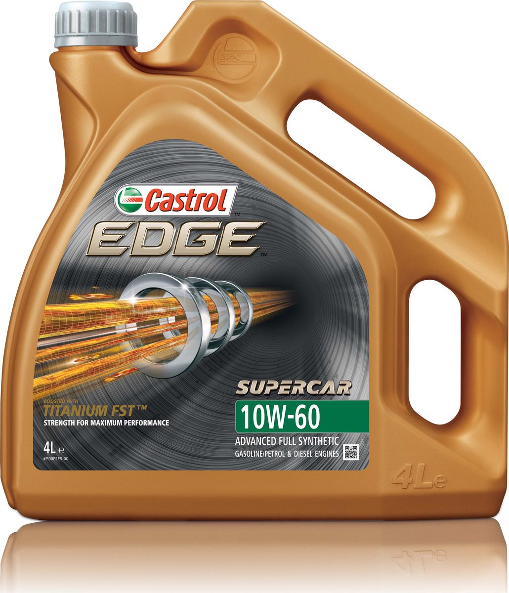 Моторное масло Castrol Edge10W-60, 4 л15A008 Моторное масло Castrol Edge10W-60, 4 л15A008Описание Полностью синтетическое моторное масло Castrol EDGE произведено с использованием новейшей технологии TITANIUM FST™, придающей масляной пленке дополнительную силу и прочность благодаря соединениям титана. TITANIUM FST™ радикально меняет поведение масла в условиях экстремальных нагрузок, формируя дополнительный ударопоглощающий слой. Испытания подтвердили, что TITANIUM FST™ в 2 раза увеличивает прочность пленки, предотвращая ее разрыв и снижая трение для максимальной производительности двигателя. С Castrol EDGE Ваш автомобиль готов к любым испытаниям независимо от дорожных условий. Применение Castrol EDGE 10W-60 предназначено для двигателей суперкаров, включая Aston Martin V8 Vantage S, Ferrari F12 Berlinetta, Ferrari FF, в которых производитель рекомендует применять моторные масла, соответствующие классу вязкости SAE 10W-60 и отраслевому стандарту ACEA A3/B4 (см. руководство по эксплуатации вашего автомобиля). Castrol EDGE 10W-60 одобрено для моторов суперкаров: Audi R8 V10...