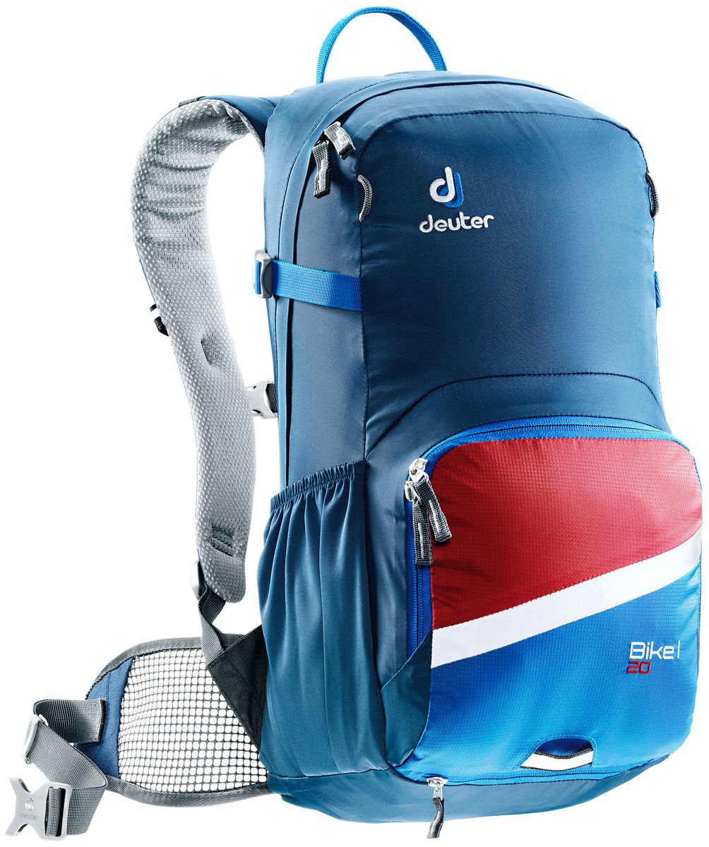 Рюкзак Deuter Bike I 20, цвет: синий, темно-синий, 20 л3203317_3980 Рюкзак Deuter Bike I 20, цвет: синий, темно-синий, 20 л3203317_3980- съемный держатель для шлема - прекрасная вентиляция, плотное прилегание к спине, благодаря системе Airstripes с регулируемыми стойками каркаса (Bike I 18 SL & 20) - максимальная вентиляция благодаря сетчатой FlexLite спинке AIRCOMFORT (Bike I Air EXP 16) - хорошо вентилируемые, легкие, сетчатые набедренные крылья пояса (Bike I 18 SL, Air EXP 16 & 20) - поясной ремень (Bike I 14) - чехол от дождя на молнии - удобные плечевые лямки с мягкими краями Soft-Edge - съемный, складывающийся дождевик - компрессионные ремни - большой карман на молнии с органайзером и карабинчиком для ключей и отделениями для мобильного телефона, бумажника, инструментов и т.д. - легкодоступное отделение на молнии для смартфона или карты на задней стороне - эластичные боковые карманы - большие 3M отражающие полосы на переднем кармане - светоотражающая петля для габаритного фонарика - отделение для влажной одежды - совместимость с питьевой системой ...