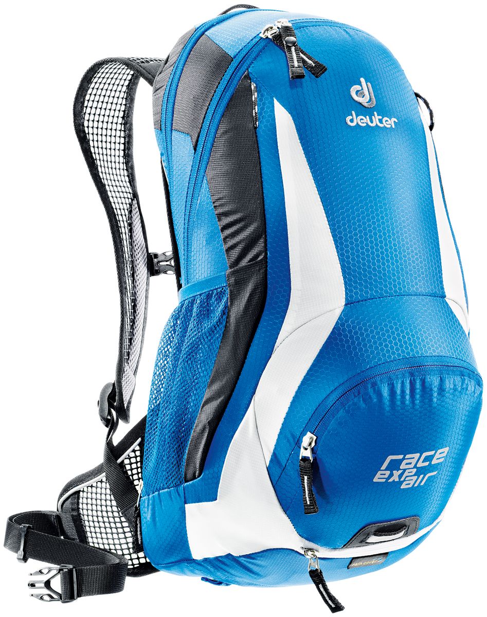 Рюкзак Deuter Race EXP Air, цвет: белый, синий, 12 л32133_3170 Рюкзак Deuter Race EXP Air, цвет: белый, синий, 12 л32133_3170- увеличивающийся объем - максимальная вентиляция спины благодаря системе Aircomfort Flexlite back system - плотная посадка благодаря сетчатым крыльям набедренного пояса - эргономичные сетчатые лямки и легко регулируемый нагрудный ремешок создают дополнительный комфорт - съемное крепление для шлема - передний карман на молнии для ценных вещей - карман для влажной одежды - боковые сетчатые карманы - отражатели 3M спереди, сзади и по бокам - светоотражающая петля для габаритного фонарика - совместимость с питьевой системой Вес: 870 г Объем: 12 + 3 л Размеры: 47 x 24 x 22 см Материал: Hexlite 100 / Ripstop 210