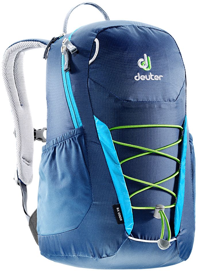 Рюкзак Deuter Gogo XS, цвет: синий, темно-синий, 13 л3611017_3306 Рюкзак Deuter Gogo XS, цвет: синий, темно-синий, 13 л3611017_3306- спина хорошо вентилируется благодаря системе Airstripes - для детей в возрасте от 5 лет - анатомические, мягкие плечевые лямки - удобный доступ в основное отделение с 2-ходовой полукруглой молнией - внешний карман на молнии - эластичные боковые карманы - плавно регулируемый грудной ремешок - отделение для мокрых вещей - эластичный шнур-стяжка на внешней стороне Вес: 330 г Объем: 13 л Размеры: 39 x 23 x 17 см Материал: Macro Lite 210