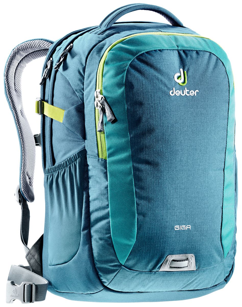 Рюкзак Deuter Giga, цвет: голубой, темно-синий, 28 л80414_3356 Рюкзак Deuter Giga, цвет: голубой, темно-синий, 28 л80414_3356- спинка Airstripes для великолепной вентиляции - очень комфортные, эргономичные, с мягкими краями плечевые лямки - главное отделение размером папки для бумаг - просторное второе отделение под ноутбук 15,6 - большой передний карман с органайзером для портативных аксессуаров Вес: 950 г Объем: 28 л Размеры: 46 x 31 x 23 см Отсек для ноутбука: 40 х 29 х 4 см Материал: Super-Polytex / 330D Pocket Rip / Ripstop Polytex