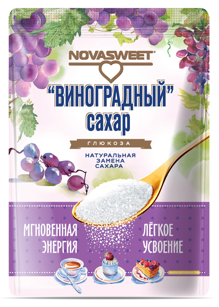 Novasweet глюкоза, 400 г4607013792586 Novasweet глюкоза, 400 г4607013792586Подходит для ежедневного применения в рационах питания, направленных на снижение потребления сахара.