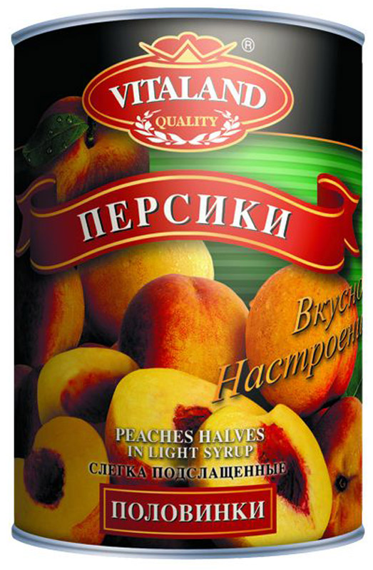 Vitaland персики половинками, 850 мл4041811017616 Vitaland персики половинками, 850 мл4041811017616Персики половинками, очищенные, в сиропе от торговой марки Vitaland. Уважаемые клиенты! Обращаем ваше внимание на то, что упаковка может иметь несколько видов дизайна. Поставка осуществляется в зависимости от наличия на складе.