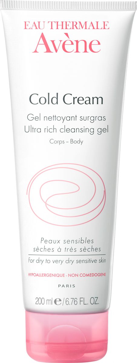Avene Очищающий сверхпитательный гель Cold-cream для лица и тела 200 млC40037 Avene Очищающий сверхпитательный гель Cold-cream для лица и тела 200 млC40037Не содержащий мыла Очищающий сверхпитательный гель с Колд-кремом обладает исключительно мягкой моющей основой и уровнем pH идеально адаптированным к коже, что позволяет использовать гель ежедневно. Насыщенная кремовая текстура придает коже мягкость, увлажняя и защищая её. Подходит как для детей, так и для взрослых.