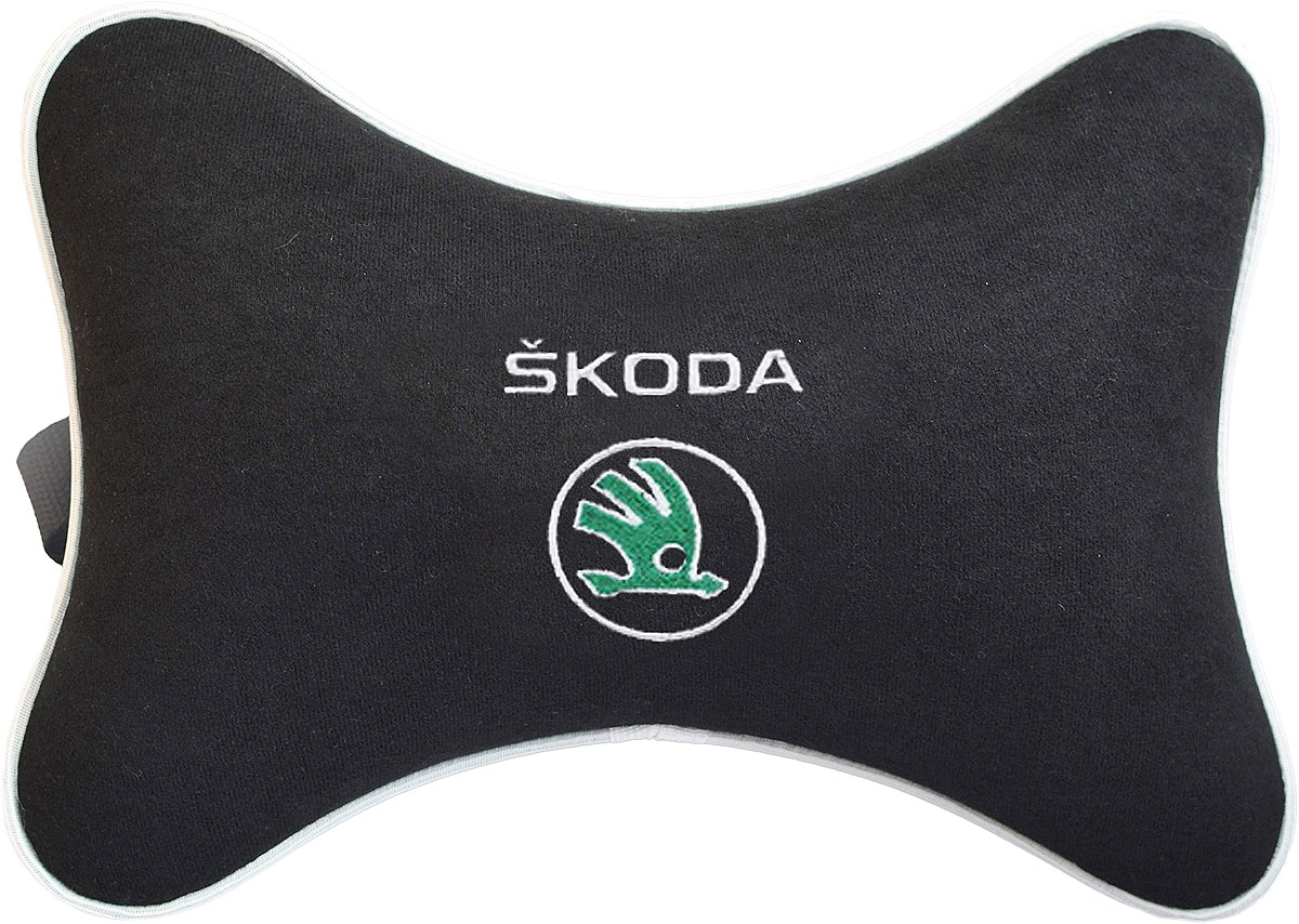 Подушка на подголовник Auto Premium Skoda, цвет: черный. 3743237432 Подушка на подголовник Auto Premium Skoda, цвет: черный. 3743237432Подушка на подголовник - это прежде всего лучший способ создать комфорт для шеи и головы во время пребывания в автомобильном кресле. Большинство штатных подголовников устроены так, что до них попросту не дотянуться. Данный аксессуар полностью решает эту проблему, создавая мягкую ортопедическою поддержку. Подушка крепится к сиденью, а это значит один раз поставил - и забыл. Меньше утомляемость - а следовательно выше внимание и концентрация на дороге. Одинакова удобна для пассажира и водителя. Подушка выполнена из велюра.