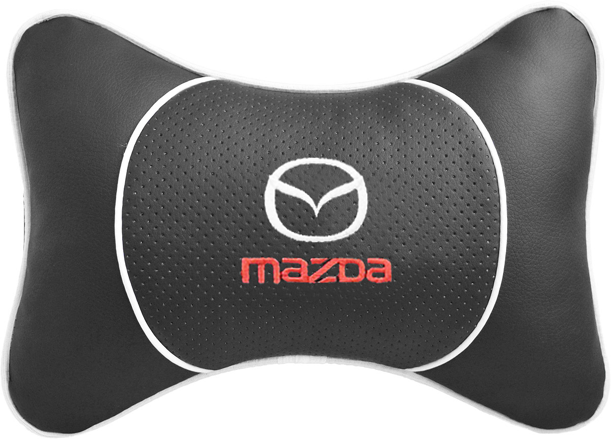 Подушка на подголовник Auto Premium Mazda, цвет: черный. 3752237522 Подушка на подголовник Auto Premium Mazda, цвет: черный. 3752237522Подушка на подголовник Люкс выполнена из черной гладкой экокожи, вставка из черной перфорированной экокожи имеет обрамление мягким кантом. Для нанесения вышивки используются высококачественные итальянские нитки. Подушка на подголовник - это прежде всего лучший способ создать комфорт для шеи и головы во время пребывания в автомобильном кресле. Такая подушка будет удобна как водителю, так и пассажиру. При производстве используются высококачественные, износостойкие материалы и гипоаллергенные наполнители.