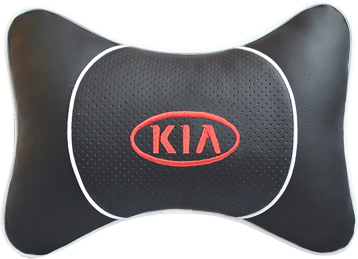 Подушка на подголовник Auto Premium Kia, цвет: черный. 3753137531 Подушка на подголовник Auto Premium Kia, цвет: черный. 3753137531Подушка на подголовник Люкс выполнена из черной гладкой экокожи, вставка из черной перфорированной экокожи имеет обрамление мягким кантом. Для нанесения вышивки используются высококачественные итальянские нитки. Подушка на подголовник - это прежде всего лучший способ создать комфорт для шеи и головы во время пребывания в автомобильном кресле. Такая подушка будет удобна как водителю, так и пассажиру. При производстве используются высококачественные, износостойкие материалы и гипоаллергенные наполнители.