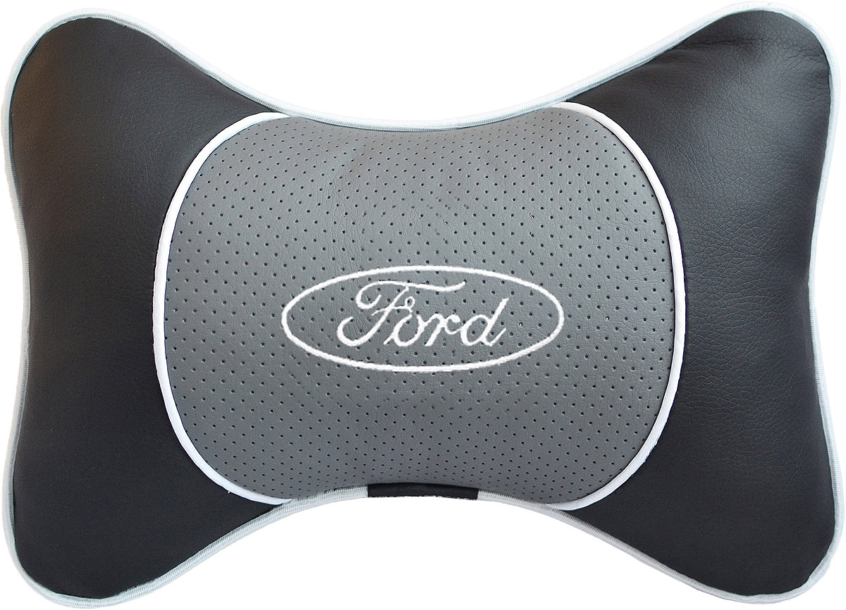 Подушка на подголовник Auto Premium Ford , цвет: серый. 3754437544 Подушка на подголовник Auto Premium Ford , цвет: серый. 3754437544Подушка на подголовник Люкс выполнена из черной гладкой экокожи, вставка из серой перфорированной экокожи имеет обрамление мягким кантом. Для нанесения вышивки используются высококачественные итальянские нитки. Подушка на подголовник - это прежде всего лучший способ создать комфорт для шеи и головы во время пребывания в автомобильном кресле. Такая подушка будет удобна как водителю, так и пассажиру. При производстве используются высококачественные, износостойкие материалы и гипоаллергенные наполнители.