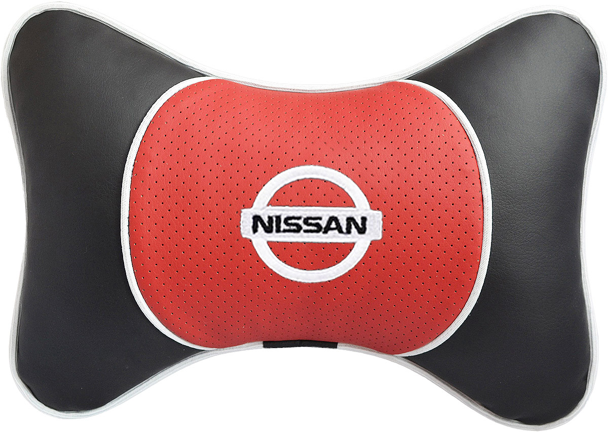 Подушка на подголовник Auto Premium Nissan, цвет: красный. 3756337563 Подушка на подголовник Auto Premium Nissan, цвет: красный. 3756337563Подушка на подголовник Люкс выполнена из черной гладкой экокожи, вставка из красной перфорированной экокожи имеет обрамление мягким кантом. Для нанесения вышивки используются высококачественные итальянские нитки. Подушка на подголовник - это прежде всего лучший способ создать комфорт для шеи и головы во время пребывания в автомобильном кресле. Такая подушка будет удобна как водителю, так и пассажиру. При производстве используются высококачественные, износостойкие материалы и гипоаллергенные наполнители.
