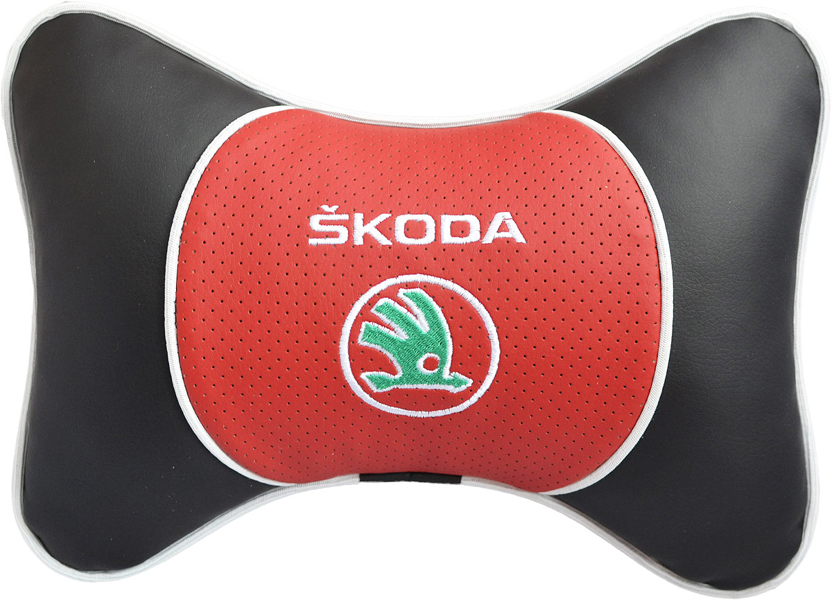 Подушка на подголовник Auto Premium Skoda, цвет: красный. 3757237572 Подушка на подголовник Auto Premium Skoda, цвет: красный. 3757237572Подушка на подголовник Люкс выполнена из черной гладкой экокожи, вставка из красной перфорированной экокожи имеет обрамление мягким кантом. Для нанесения вышивки используются высококачественные итальянские нитки. Подушка на подголовник - это прежде всего лучший способ создать комфорт для шеи и головы во время пребывания в автомобильном кресле. Такая подушка будет удобна как водителю, так и пассажиру. При производстве используются высококачественные, износостойкие материалы и гипоаллергенные наполнители.