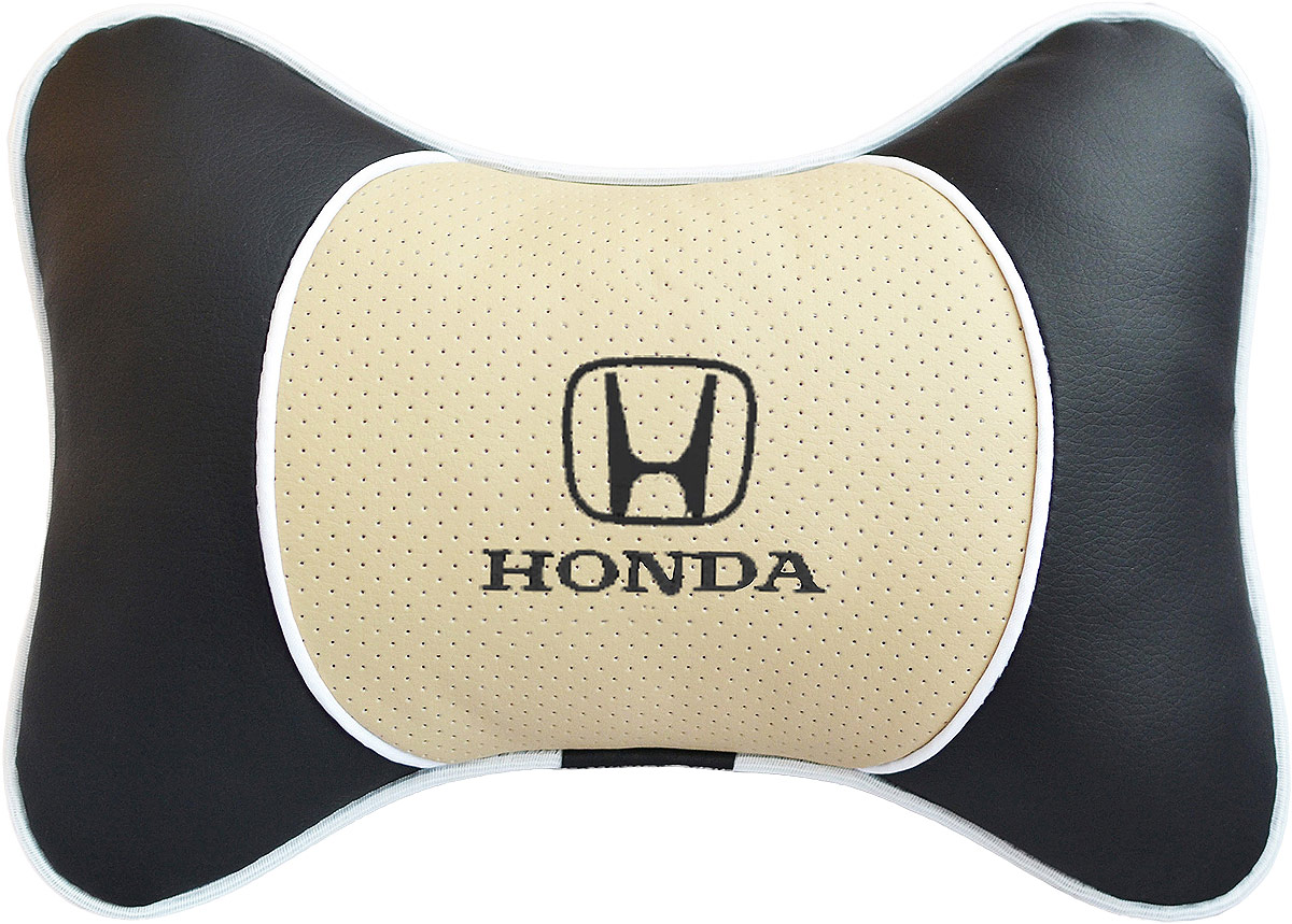 Подушка на подголовник Auto Premium Honda, цвет: бежевый. 3758137581 Подушка на подголовник Auto Premium Honda, цвет: бежевый. 3758137581Подушка на подголовник Люкс выполнена из черной гладкой экокожи, вставка из бежевой перфорированной экокожи имеет обрамление мягким кантом. Для нанесения вышивки используются высококачественные итальянские нитки. Подушка на подголовник - это прежде всего лучший способ создать комфорт для шеи и головы во время пребывания в автомобильном кресле. Такая подушка будет удобна как водителю, так и пассажиру. При производстве используются высококачественные, износостойкие материалы и гипоаллергенные наполнители.
