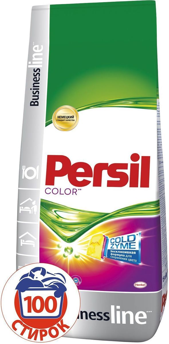 Стиральный порошок Persil Колор, 15 кг1987278 Стиральный порошок Persil Колор, 15 кг1987278Persil Color - стиральный порошок с сильной формулой, которая содержит активные капсулы пятновыводителя. Капсулы пятновыводителя быстро растворяются в воде и начинают действовать на пятно уже в самом начале стирки. Благодаря специальной формуле Persil Color отлично удаляет даже сложные пятна, а специальные цветозащитные компоненты сохраняют яркие цвета ткани. Persil Color для безупречной чистоты Вашего белья.