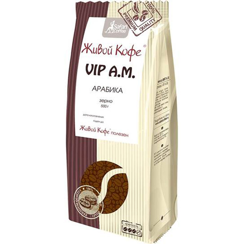 Живой Кофе Арабика VIP A.M. кофе в зернах 500 г.00000000382 Живой Кофе Арабика VIP A.M. кофе в зернах 500 г.00000000382Живой Кофе VIP A.M. - смесь лучших сортов арабики из Перу, Индии, Бразилии и Папуа Новой Гвинеи, составленная настоящим кофейным гурманом. Этот кофе имеет очень нежный сбалансированный вкус с тонкими шоколадными тонами и бархатистым ароматом. Уважаемые клиенты! Обращаем ваше внимание на то, что упаковка может иметь несколько видов дизайна. Поставка осуществляется в зависимости от наличия на складе.
