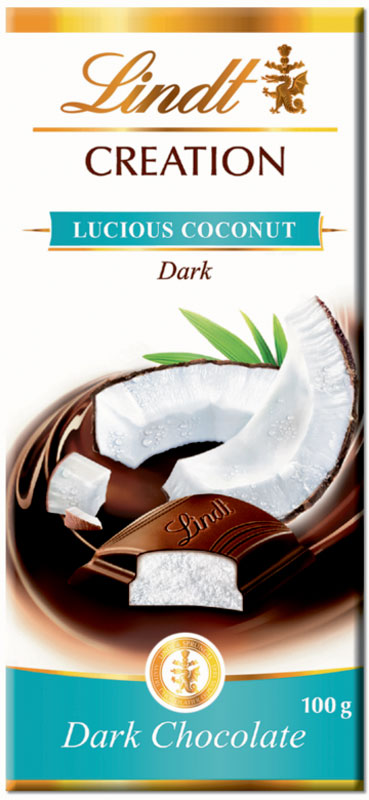 Lindt Creation Кокос темный шоколад, 100 г3046920004909 Lindt Creation Кокос темный шоколад, 100 г3046920004909Восхитительный темный шоколад c кокосовой начинкой.