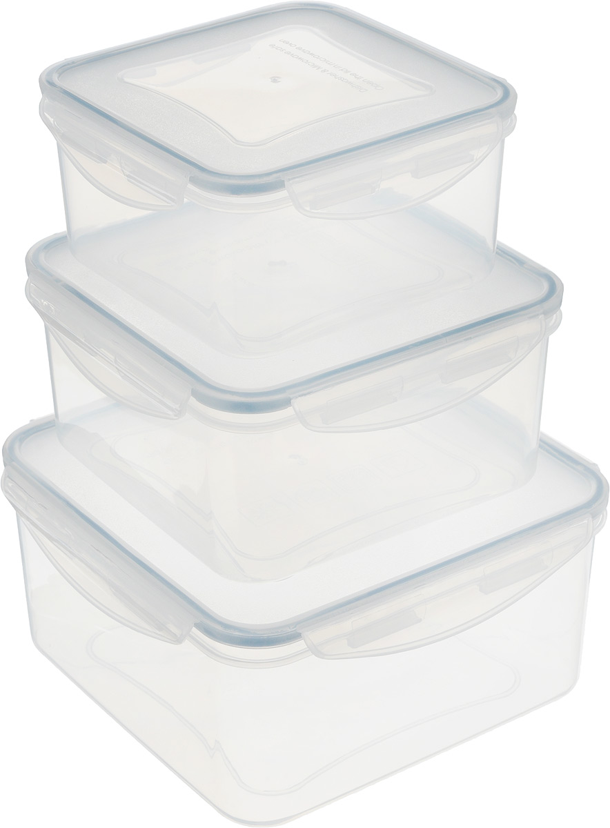 Контейнер Tescoma Freshbox, 3 шт. 892042892042 Контейнер Tescoma Freshbox, 3 шт. 892042892042Набор пластиковых контейнеров Tescoma Freshbox подходит для переноски и хранения любых продуктов питания. Благодаря многообразию объемов, вы можете подобрать свой. Изделия абсолютно герметичны, способны выдержать сильные перепады температур. Пластик и силикон, из которых изготовлены контейнеры, переносят экстремальные температурные режимы в диапазоне от -18°C до +110°C. Такие контейнеры оптимально сохраняют вкус, аромат и внешний вид продуктов. Подходят для холодильника, морозильных камер, микроволновой печи и посудомоечной машины. Размер контейнеров (с учетом крышек): 15,5 х 15,5 х 8 см; 17,5 х 17,5 х 9 см; 20,5 х 20,5 х 10 см. Объем контейнеров: 1,2 л; 2 л; 3 л.