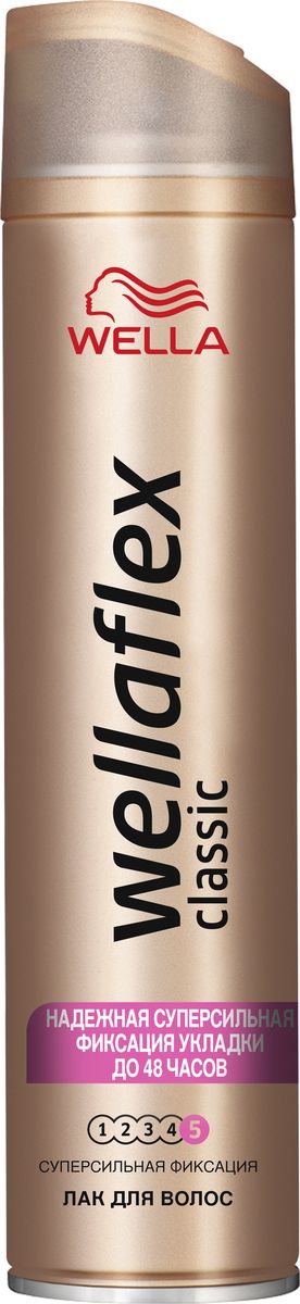 Wellaflex Лак для волос Classic суперсильной фиксации 250 млWF-81584343 Wellaflex Лак для волос Classic суперсильной фиксации 250 млWF-81584343ЛАК ДЛЯ ВОЛОС WELLAFLEX СУПЕРСИЛЬНОЙ ФИКСАЦИИ с технологией Гибкой Фиксации TM Лак для волос Wellaflex суперсильной фиксации обеспечивает идеальную естественную укладку с улучшенной фиксацией, которая держится до 24 часов. Он быстро высыхает, не пересушивая волосы, легко удаляется при расчесывании и защищает волосы от воздействия солнечных лучей.