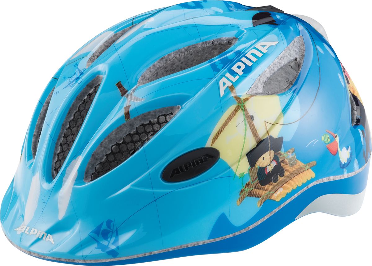Шлем летний Alpina Gamma 2.0 Flash pirate, цвет: голубой. A9660084. Размер 46/51A9660084 Шлем летний Alpina Gamma 2.0 Flash pirate, цвет: голубой. A9660084. Размер 46/51A9660084Наилучшая защита для маленьких велосипедистов. Размер:46-51, 51-56 см.