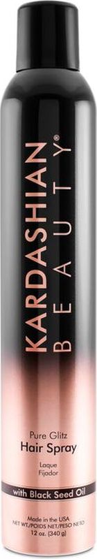 Kardashian Beauty Лак для волос Pure Glitz Hair Spray Haz 2KHS12 Kardashian Beauty Лак для волос Pure Glitz Hair Spray Haz 2KHS12Придает стойкую фиксацию, объем и блеск волосам любого типа. Быстросохнущий лак с добавлением масла черного тмина и блесток делает укладку объемной, создавая мерцающий эффект.