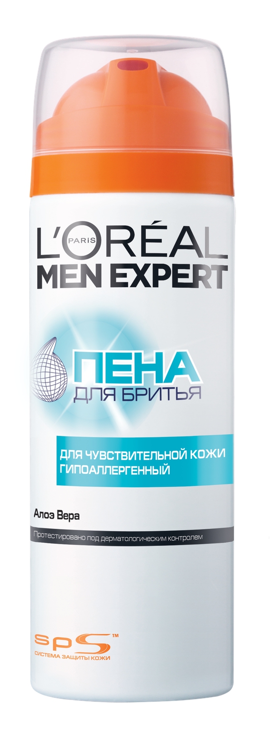 LOreal Paris Men Expert Пена для бритья Гидра Сенситив, для чувствительной кожи, увлажняющий, гипоаллергенный, 200 млA4357810 LOreal Paris Men Expert Пена для бритья Гидра Сенситив, для чувствительной кожи, увлажняющий, гипоаллергенный, 200 млA4357810Покраснения, стянутость, раздражение… Ежедневное бритье - настоящее испытание для чувствительной кожи. Дайте отпор лезвию бритвы с пеной для бритья ДЛЯ ЧУВСТВИТЕЛЬНОЙ КОЖИ от MEN EXPERT! Гипоаллергенная формула пены специально разработана для чувствительной кожи: она обогащена экстрактом Алоэ Вера, успокаивающим кожу и уменьшающим раздражение от бритья, защищает от жжения во время бритья. Не содержит спирта. Протестировано под дерматологическим контролем.