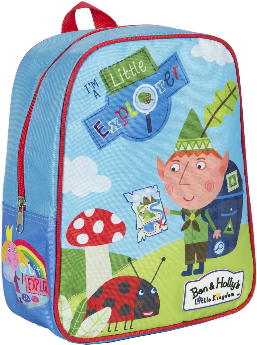 Ben&Holly Рюкзак дошкольный цвет голубой мультиколор31687 Ben&Holly Рюкзак дошкольный цвет голубой мультиколор31687Рюкзак дошкольный Ben&Holly имеет стильный дизайн, компактный размер и легкий вес, а в его вместительном внутреннем отделении на молнии легко поместятся все необходимые вещи, в том числе предметы формата А4. Он оптимально подойдет вашему ребенку для прогулок, занятий в кружке или спортивной секции. Мягкие регулируемые лямки шириной 6 см берегут плечи от натирания, а светоотражающие элементы, размещенные на них, повышают безопасность ребенка, делая его заметнее на дороге в темное время суток. Удобная ручка помогает носить аксессуар в руке или размещать на вешалке. Износостойкий материал с водонепроницаемой основой и подкладка обеспечивают изделию длительный срок службы и помогают держать вещи сухими в дождливую погоду. Рюкзачок декорирован ярким принтом (сублимированной печатью), устойчивым к истиранию и выгоранию на солнце.