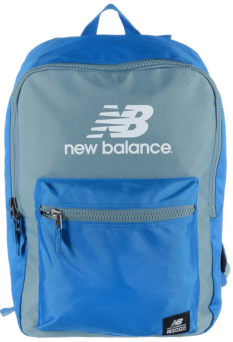 Рюкзак New Balance Booker Backpack, цвет: голубой. серый. 500045/EB500045/EB Рюкзак New Balance Booker Backpack, цвет: голубой. серый. 500045/EB500045/EBСтильный городской рюкзак New Balance Booker Backpack выполнен из полиэстера и оформлен фирменной символикой. Изделие имеет одно отделение, которое застегивается на застежку-молнию. Внутри находится накладной карман для ноутбука или планшета. Снаружи, на передней стенке расположен накладной объемный карман на застежке-молнии. Рюкзак оснащен широкими регулируемыми лямками и ручкой для переноски в руке. Уплотненная спинка обеспечивает комфорт при переноске рюкзака.