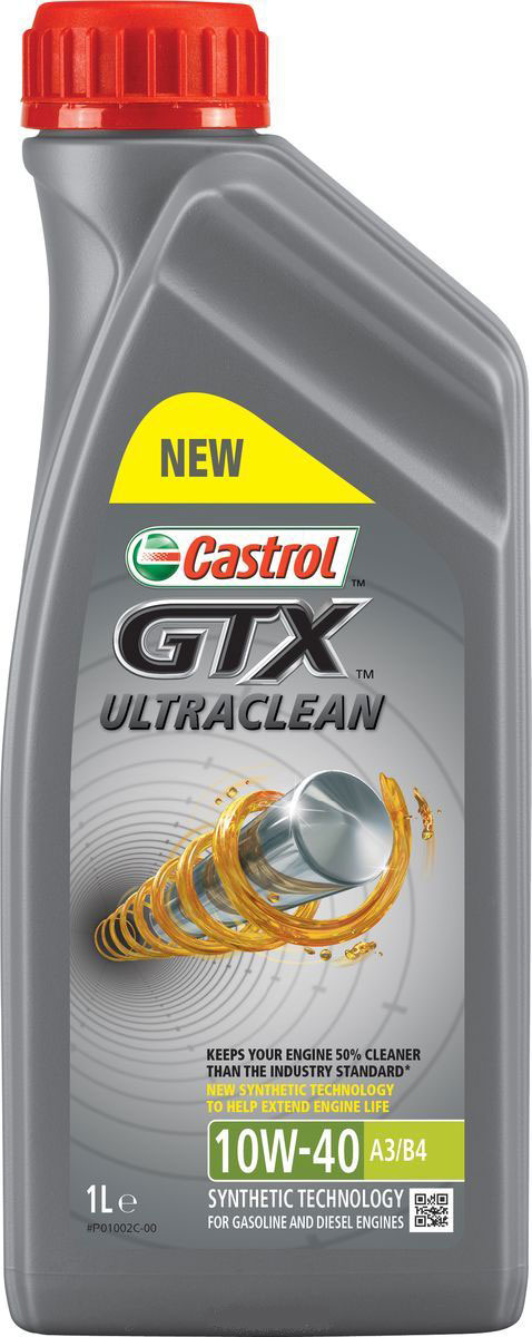 Моторное масло Castrol GTX ULTRACLEAN 10W-40 A3/B4, 1 л15A4DE Моторное масло Castrol GTX ULTRACLEAN 10W-40 A3/B4, 1 л15A4DEОписание Это больше, чем просто масло. Это комплекс технических решений и технологий. Castrol GTX – один из самых узнаваемых мировых брендов в области смазочных материалов. Двигатель в современном мире подвергается тяжёлым испытаниям. Низкое качество топлива, высокотемпературные режимы и тяжёлые условия эксплуатации способствуют образованию густых смолистых отложений, которые называются шламами. Шлам может привести к ухудшению циркуляции масла и преждевременному выходу двигателя из строя. Высокоэффективное моторное масло Castrol GTX Ultraclean 10W-40 A3/B4, созданное по технологии производства синтетических смазочных материалов для бензиновых и дизельных двигателей, обладает усиленными моющими и диспергирующими свойствами, оказывающими двойное воздействие на шламовые отложения. Формула Castrol “Double Action” удаляет старый шлам и защищает двигатель от образования нового, поддерживая надёжность работы мотора. Castrol GTX Ultraclean 10W-40 A3/B4 способствует увеличению ресурса...