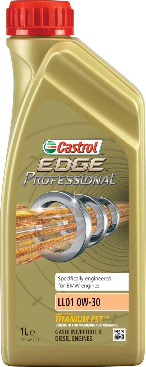 Моторное масло Castrol EdgeProfessional LL01 0W-30, 1 л157B84 Моторное масло Castrol EdgeProfessional LL01 0W-30, 1 л157B84Описание Полностью синтетическое моторное масло Castrol EDGE Professional произведено с использованием новейшей технологии TITANIUM FST™. Технология TITANIUM FST™ на физическом уровне меняет поведение масла Castrol EDGE PROFESSIONAL в условиях экстремальных нагрузок. Основой технологии TITANIUM FST™ являются полимерные металлоорганические соединения, содержащие титан. Таким образом, титан становится компонентом масла и работает в унисон с технологией усиленной масляной плёнки Fluid Strength Technology (FST™), которая была внедрена в 2011 году. Испытания подтвердили, что TITANIUM FST™ в 2 раза увеличивает прочность масляной плёнки, предотвращая её разрыв и снижая трение для максимальной производительности двигателя. Используя опыт сотрудничества с автопроизводителями мы применили такую же технологию, которая ранее использовалась только при производстве масла для конвейерной заливки. Моторное масло Castrol EDGE Professional прошло многоуровневую микрофильтрацию. Контроль качества...