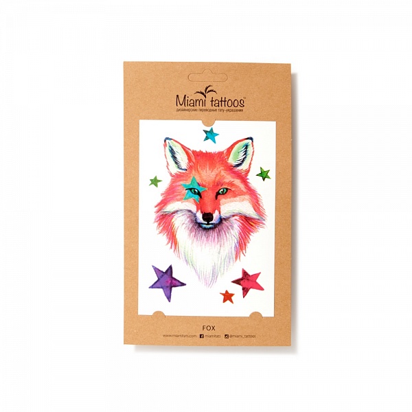 Акварельные переводные тату Miami Tattoos Fox, 1 лист 10см*15смMT0047 Акварельные переводные тату Miami Tattoos Fox, 1 лист 10см*15смMT0047Miami Tattoos - это дизайнерские переводные тату-украшения. Коллекция акварельных тату Fox с изображением лисы создана всемирно известными татуировщицами Sasha Unisex, Pissaro, Ritkit. Для производства Miami Tattoos используются только качественные,?яркие?и?стойкие?краски. Они?не вызывают аллергию и держатся до семи дней!