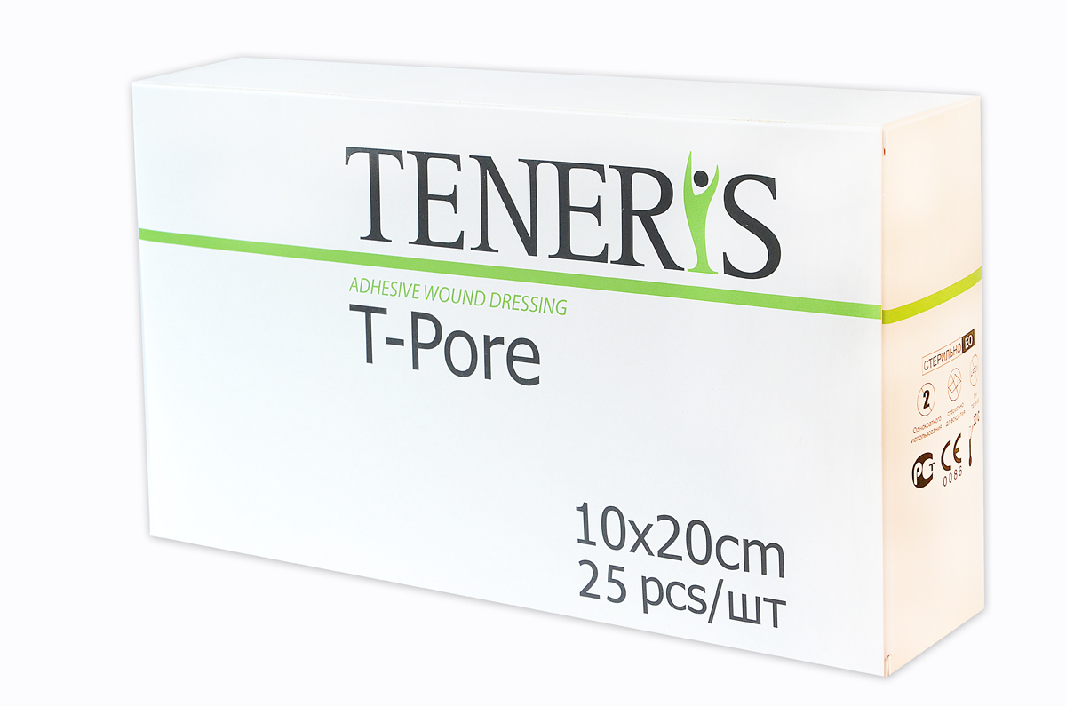 Teneris Раневая (послеоперационная) стерильная повязка на нетканной основе T-Pore, 65 х 255 х 145 мм, 25 шт95034 Teneris Раневая (послеоперационная) стерильная повязка на нетканной основе T-Pore, 65 х 255 х 145 мм, 25 шт95034Т-Пор - самоклеющаяся пластырная повязка с впитывающей подушечкой. Изготовлена из паро-воздухопроницаемого хирургического нетканного материала, препятствующего проникновению в рану микроорганизмов. Показания: Используется для защиты послеоперационных и острых ран в процессе их заживления от вторичной инфекции и механических раздражений, а также для фиксации катеторов и канюль. Отрывается без боли, антитравматическое покрытие раневой подушечки. Хранить в сухом, защищенном от света месте. Размер 20 х 10 см