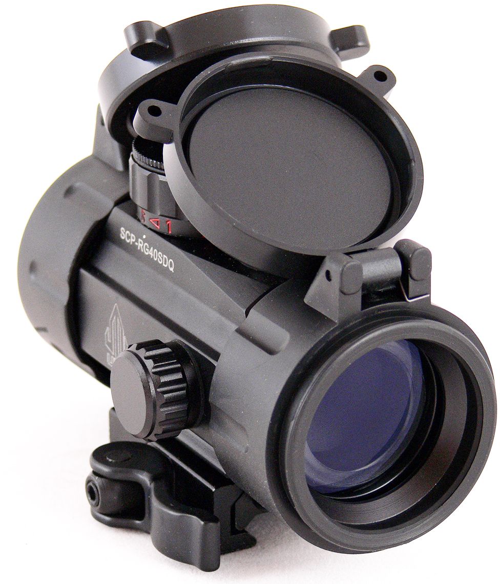 Прицел коллиматорный UTG Leapers 1x30, закрытыйSCP-RG40SDQ Прицел коллиматорный UTG Leapers 1x30, закрытыйSCP-RG40SDQКоллиматор Leapers UTG 1x30, закрытый. Арт. SCP-RG40SDQ Компания Leapers, Inc. расположенная в штате Мичиган, производит и продает прицелы для спорта и охоты начиная с 1992 года. Продукция разработана в США и изготовлена под строгим контролем на производствах в США или в Азиатском регионе. Дилерская сеть компании включает в себя более 70 стран, где бренд Leapers (UTG) доказал, что он один из лучших по соотношению цена/качество и заслуживает доверия потребителя. Эта модель представляет собой небольшой коллиматорный прицел для установки на боевые модели карабинов и пистолетов, а также на охотничьи ружья, оснащенные планкой Weaver/Picatinny. Тип: закрытый Увеличение (х): 1 Прицельная марка: точка Подсветка прицельной марки: 2 цвета (красный/зеленый), 5 уровней яркости Диаметр объектива: 30 мм Диаметр трубки прицела: 38 мм Длина прицела: 95 мм Материал: высокопрочный авиационный алюминиевый сплав Тип батареи: CR2032 3V Крепление:...