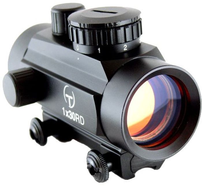 Прицел коллиматорный Target Optic 1x30, закрытый на планку 11мм, марка - точкаTO-1-30-DT Прицел коллиматорный Target Optic 1x30, закрытый на планку 11мм, марка - точкаTO-1-30-DTКоллиматор Target Optic 1x30 закрытый на планку 11мм, марка - точка. Арт. TO-1-30-DT Компактный коллиматор значительно облегчает прицеливание, устанавливается на гладкоствольное и нарезное оружие, а также на пневматическое, с энергией не более 7,5 Дж. Корпус выточен из алюминиевого сплава, поверхность анодирована. Винты механизма ввода поправок снабжены защитными колпачками. Крепится на оружие с помощью двух винтов на расстоянии от 5 до 40 см от глаза стрелка до окуляра прицела. Оснащен регулятором яркости прицельной марки, который позволяет изменять интенсивность подсветки в пределах 7 уровней, что важно для качественной подстройки прицела под определенный вид охоты. Яркость настраивается верхним маховиком, совмещенным с батарейным отсеком. Для оптимального светопропускания на линзы нанесено напыление. Коллиматор имеет встроенный в корпус кронштейн крепления на призму 11 мм. Тип: закрытый Увеличение (х): 1 Прицельная марка: точка Подсветка...