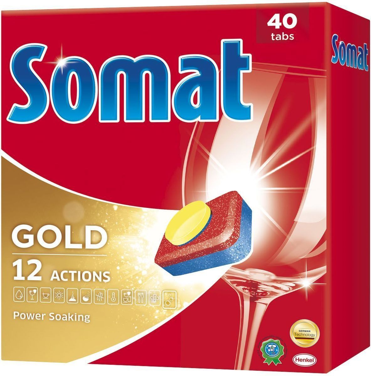 Cредство для посудомоечной машины Somat Gold, 40 шт935277 Cредство для посудомоечной машины Somat Gold, 40 шт935277Сомат Голд с миллионом активных частиц обеспечивает безупречный результат, легко справляясь с грязью и жиром и устраняя засохшие остатки пищи, как если бы вы предварительно замачивали и опласкивали посуду и включает следующие функции: Очиститель - для великолепной чистоты. Функция ополаскивателя - для сияющего блеска. Функция соли - для защиты посуды и стекла от известкового налета. Удаление пятен от чая. Защита посудомоечной машины против известковых отложений. Активная формула Эффект замачивания помогает устранить засохшие остатки пищи. Защита против коррозии стекла. Блеск нержавеющей стали и столовых приборов. Обеспечивает гигиеническую чистоту. Дозировка: 1 таблетка для любых видов загрязнений. Для очень жёсткой воды (>21 °dH) рекомендуется использовать 1 таблетку плюс Сомат соль и Сомат Ополаскиватель. Жесткость воды в вашем регионе можно узнать в службе Роспотребнадзора