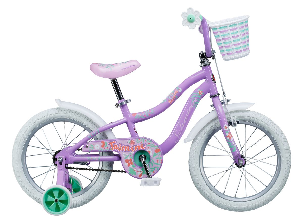Велосипед детский Schwinn Jasmine, колеса 16, 1 скорость, цвет: фиолетовыйS1681E Велосипед детский Schwinn Jasmine, колеса 16, 1 скорость, цвет: фиолетовыйS1681EФиолетово-белое волшебное сочетание цветов Schwinn Jasmine понравится Вашей принцессе с первого взгляда! Этот велосипед - это отличный спутник зарождения любви к спорту и прогулкам на свежем воздухе. Седло и руль регулируются по высоте, и велосипед может расти вместе с Вашим ребёнком. Два вида тормоза, ручной и ножной, позволяют ребёнку постепенно переходить на взрослые стандарты. Цветочки-ограничители на концах руля – это не просто декоративный элемент, но и функциональная вещь, ведь ручки ребенка не соскочат при неловком движении. Schwinn SmartStart - новая концепция в разработке детских велосипедов, учиться кататься стало проще и веселее! • Рама Schwinn Smart Start • Надёжные ободные и ножные тормоза • Регулировка высоты седла без инструментов • Регулировка руля по высоте и наклону • Полноразмерная защита цепи • Дополнительные колёса • Ограничители на концах руля • Корзинка для кукол на руле • Колёса 16 • Велосипед для детей 4-6...