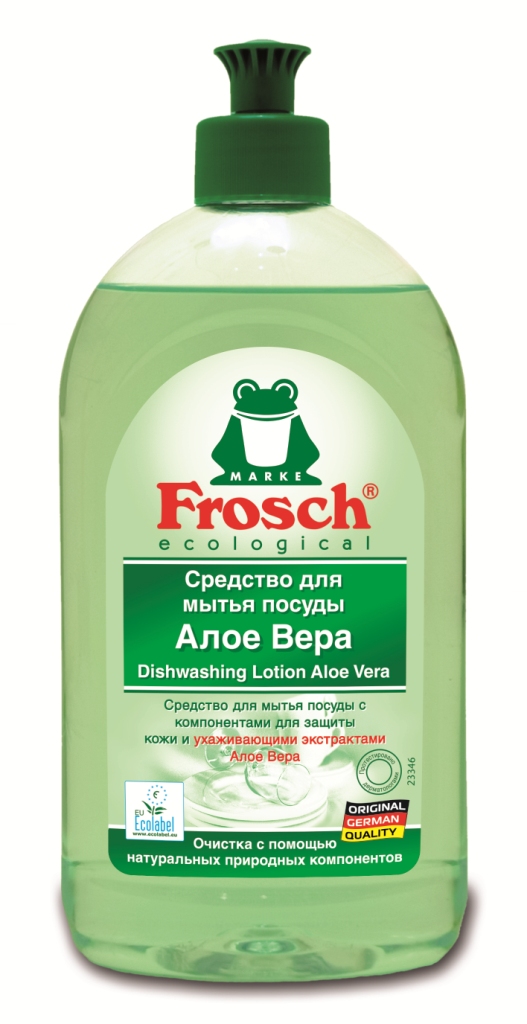 Средство для мытья посуды Frosch, концентрированное, с Алоэ Вера, 500 мл1706453 Средство для мытья посуды Frosch, концентрированное, с Алоэ Вера, 500 мл1706453Концентрированное средство для мытья посуды Frosch имеет специальный состав высокоактивных компонентов, которые мягко удаляют грязь и остатки пищи. Средство не оставляет подтеков, придавая блеск посуде. Средство имеет Ph-нейтральный состав, не содержит щелочи, а специально добавленный натуральный экстракт из листьев Алое Вера заботится о коже рук. Во время мытья посуды кожа защищена от высыхания, становится мягкой и эластичной. Благодаря специальной формуле, заботящейся о коже рук, это средство также можно использовать для обычного мытья рук. Средство обладает приятным ароматом. Торговая марка Frosch специализируется на выпуске экологически чистой бытовой химии. Для изготовления своей продукции Frosch использует натуральные природные компоненты. Ассортимент содержит все необходимое для бережного ухода за домом и вещами. Продукция торговой марки Frosch эффективно удаляет загрязнения, оберегает кожу рук и безопасна для окружающей среды. Характеристики: Объем:...