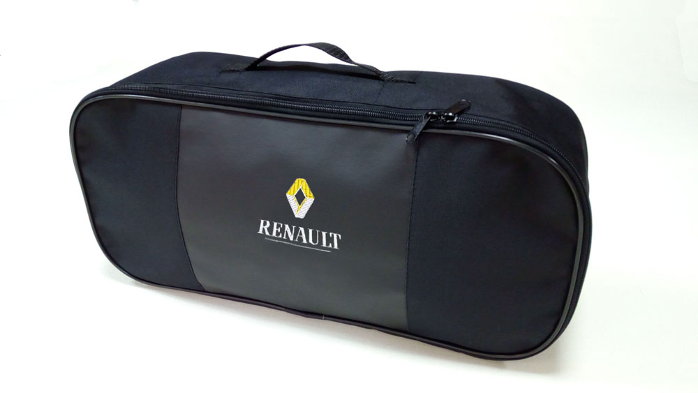 Сумка для набора техосмотра Auto Premium Renault. 6731467314 Сумка для набора техосмотра Auto Premium Renault. 6731467314Сумка для набора техосмотра выполнена из прочного и износоустойчивого материла (ПВХ 600) со вставкой из экокожи и вышивкой. Размер сумки 47х21х13. Идеально подходит для хранения огнетушителя, знака аварийной остановки, буксировочного троса и т.п.
