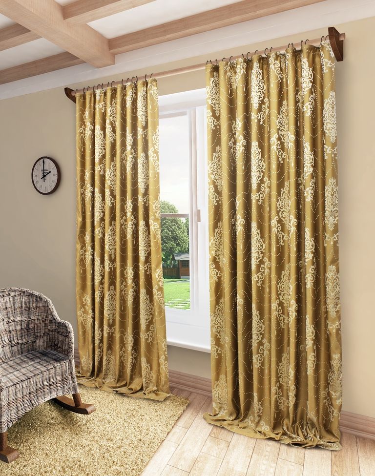 Штора Sanpa Home Collection Стефани, на ленте, цвет: золотистый, высота 280 смHP66003/29/1Е Стефани золотист, , 200*280 см Штора Sanpa Home Collection Стефани, на ленте, цвет: золотистый, высота 280 смHP66003/29/1Е Стефани золотист, , 200*280 смШтора Стефани с оригинальным узором изготовлена из ткани жаккард. Жаккард - одна из дорогостоящих тканей, так как её производство трудозатратно. Своеобразный рельефный рисунок, который получается в результате сложного переплетения на плотной ткани, напоминает гобелен. Крепление к карнизу осуществляется при помощи вшитой шторной ленты.