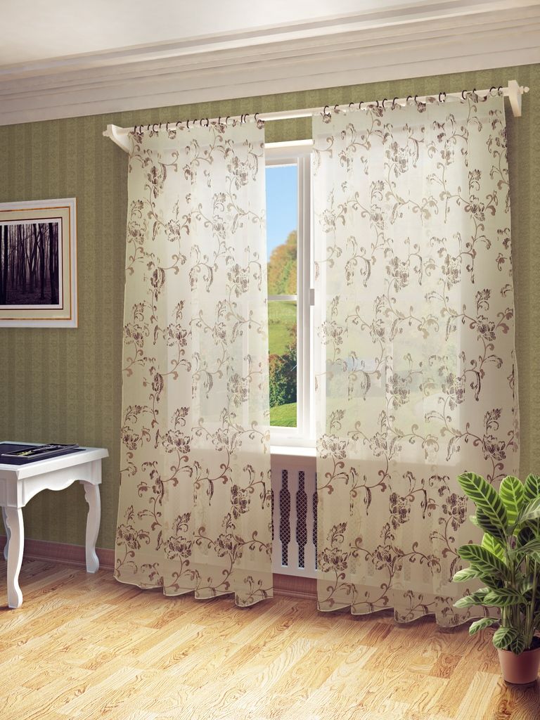 Тюль Sanpa Home Collection Камила, на ленте, цвет: коричневый, высота 280 смHP3131/4/1E Камила коричневый, , 300*280 см Тюль Sanpa Home Collection Камила, на ленте, цвет: коричневый, высота 280 смHP3131/4/1E Камила коричневый, , 300*280 смТюль Камила нежного цвета в оригинальном исполнении изготовлена в технике деворе. Воздушная ткань привлечет к себе внимание и идеально оформит интерьер любого помещения. Деворе - это сложнейшая техника химического травления, при котором ткань приобретает великолепный, поистине волшебный вид. Изысканный атласный или бархатный рисунок буквально парит на матовом или прозрачном фоне, и материал становится лёгким, живым и объёмным. Крепление к карнизу осуществляется при помощи вшитой шторной ленты.