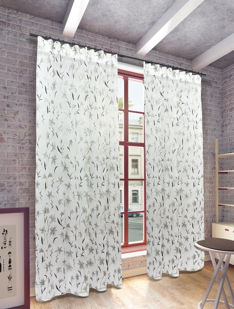 Тюль Sanpa Home Collection Антия, на ленте, цвет: белый, серый, высота 280 смHP5170/10/1E Антия серый, , 300*280 см Тюль Sanpa Home Collection Антия, на ленте, цвет: белый, серый, высота 280 смHP5170/10/1E Антия серый, , 300*280 смТюль Антея нежного цвета с оригинальным рисунком. Воздушная ткань привлечет к себе внимание и идеально оформит интерьер любого помещения. Ткань вуаль - это гладкая, тонкая, полупрозрачная ткань, изготавливаемая из хлопка, шерсти, шёлка или полиэстера путём полотняного переплетения нитей. Крепление к карнизу осуществляется при помощи вшитой шторной ленты.