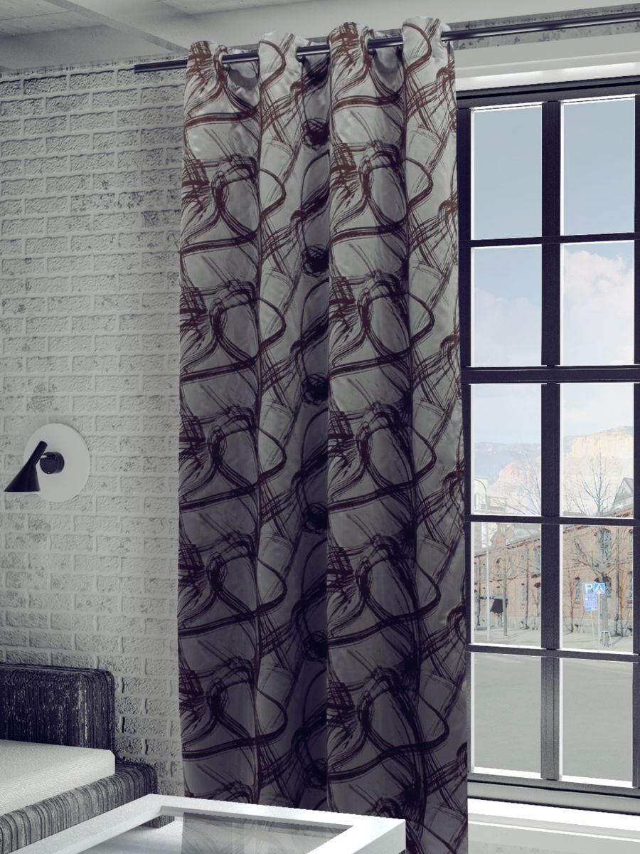 Штора Sanpa Home Collection Талита, на люверсах, цвет: серый, коричневый, высота 260 смHP3239/0609/1H Талита серо-корич, , 150*260 см Штора Sanpa Home Collection Талита, на люверсах, цвет: серый, коричневый, высота 260 смHP3239/0609/1H Талита серо-корич, , 150*260 смШтора Талита с оригинальным узором изготовлена из ткани жаккард. Жаккард - одна из дорогостоящих тканей, так как её производство трудозатратно. Своеобразный рельефный рисунок, который получается в результате сложного переплетения на плотной ткани, напоминает гобелен. Изделие оснащено металлическими люверсами для подвешивания на карниз-трубу, которые гармонично смотрятся и легко скользят по карнизу. Штора на люверсах идеально подойдет для гостиной или спальни и великолепно украсит любое окно.