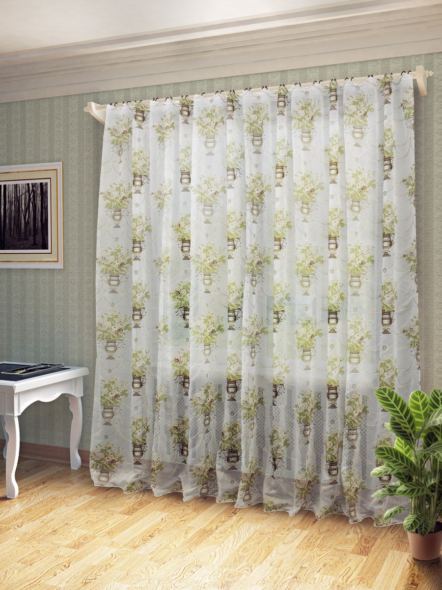 Тюль Sanpa Home Collection Айсун, на ленте, цвет: бежевый, зеленый, высота 260 смHP13053/12/1E Айсун беж-зеленый, , 400*260 см Тюль Sanpa Home Collection Айсун, на ленте, цвет: бежевый, зеленый, высота 260 смHP13053/12/1E Айсун беж-зеленый, , 400*260 смТюль Айсун нежного цвета изготовлена в технике деворе. Воздушная ткань привлечет к себе внимание и идеально оформит интерьер любого помещения. Деворе - это сложнейшая техника химического травления, при котором ткань приобретает великолепный, поистине волшебный вид. Изысканный атласный или бархатный рисунок буквально парит на матовом или прозрачном фоне, и материал становится лёгким, живым и объёмным. Крепление к карнизу осуществляется при помощи вшитой шторной ленты.