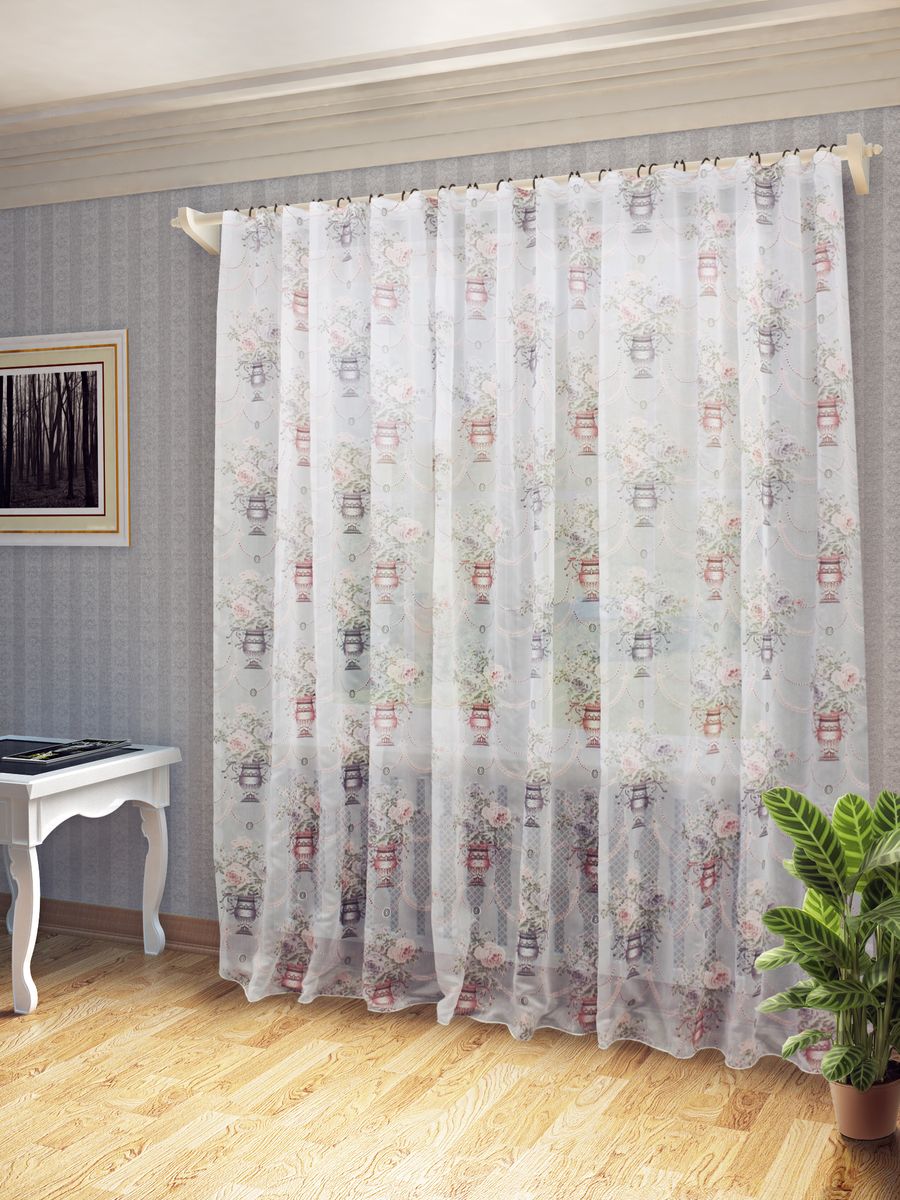 Тюль Sanpa Home Collection Айсун, на ленте, цвет: сиреневый, розовый, высота 260 смHP13053/4/1E Айсун сиренево-розов, , 400*260 см Тюль Sanpa Home Collection Айсун, на ленте, цвет: сиреневый, розовый, высота 260 смHP13053/4/1E Айсун сиренево-розов, , 400*260 смТюль Айсун нежного цвета изготовлена в технике деворе. Воздушная ткань привлечет к себе внимание и идеально оформит интерьер любого помещения. Деворе - это сложнейшая техника химического травления, при котором ткань приобретает великолепный, поистине волшебный вид. Изысканный атласный или бархатный рисунок буквально парит на матовом или прозрачном фоне, и материал становится лёгким, живым и объёмным. Крепление к карнизу осуществляется при помощи вшитой шторной ленты.
