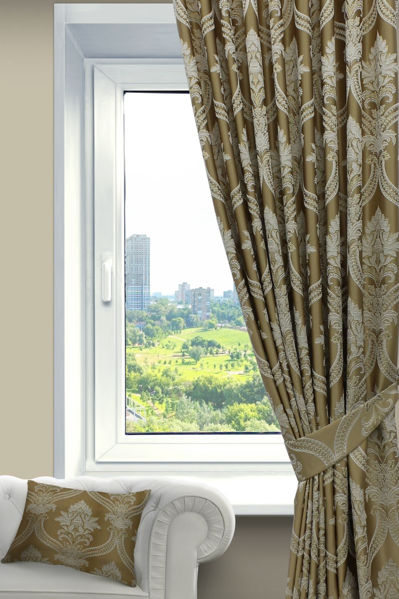 Штора Sanpa Home Collection Нанзия, на ленте, цвет: золотистый, высота 260 смHP02452/402/1Е Нанзия золотист, , 200*260-1шт+подхват Штора Sanpa Home Collection Нанзия, на ленте, цвет: золотистый, высота 260 смHP02452/402/1Е Нанзия золотист, , 200*260-1шт+подхватШтора Нанзия с оригинальным узором изготовлена из ткани жаккард. Жаккард - одна из дорогостоящих тканей, так как её производство трудозатратно. Своеобразный рельефный рисунок, который получается в результате сложного переплетения на плотной ткани, напоминает гобелен. Крепление к карнизу осуществляется при помощи вшитой шторной ленты.