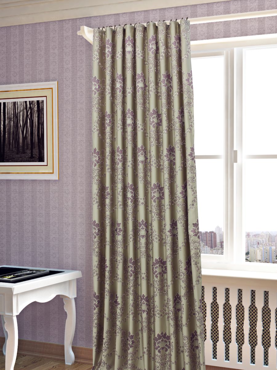 Штора Sanpa Home Collection Элина, на ленте, цвет: сиреневый, высота 260 смHP02453/105/1Е Элина сирен, , 200*260-1шт+подхват Штора Sanpa Home Collection Элина, на ленте, цвет: сиреневый, высота 260 смHP02453/105/1Е Элина сирен, , 200*260-1шт+подхватШтора Элина с оригинальным узором изготовлена из ткани жаккард. Жаккард - одна из дорогостоящих тканей, так как её производство трудозатратно. Своеобразный рельефный рисунок, который получается в результате сложного переплетения на плотной ткани, напоминает гобелен. Крепление к карнизу осуществляется при помощи вшитой шторной ленты.