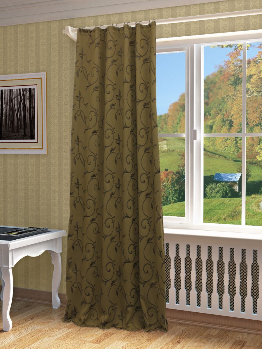 Штора Sanpa Home Collection Ханни, на ленте, цвет: коричневый, высота 260 смHP1363/5/1E Ханни коричневый, , 150*260-1шт+подхват Штора Sanpa Home Collection Ханни, на ленте, цвет: коричневый, высота 260 смHP1363/5/1E Ханни коричневый, , 150*260-1шт+подхватШтора Ханни с оригинальным узором изготовлена из ткани жаккард. Жаккард - одна из дорогостоящих тканей, так как её производство трудозатратно. Своеобразный рельефный рисунок, который получается в результате сложного переплетения на плотной ткани, напоминает гобелен. Крепление к карнизу осуществляется при помощи вшитой шторной ленты.